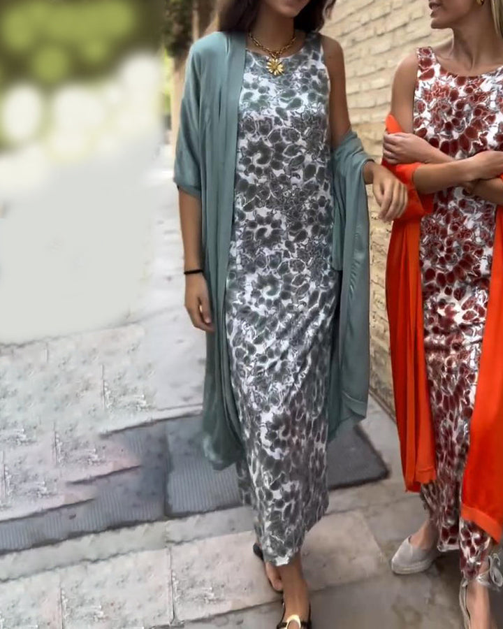Veronica™ Ensemble Élégant en Deux Pièces | Robe Maxi Fluide et Veste Légère