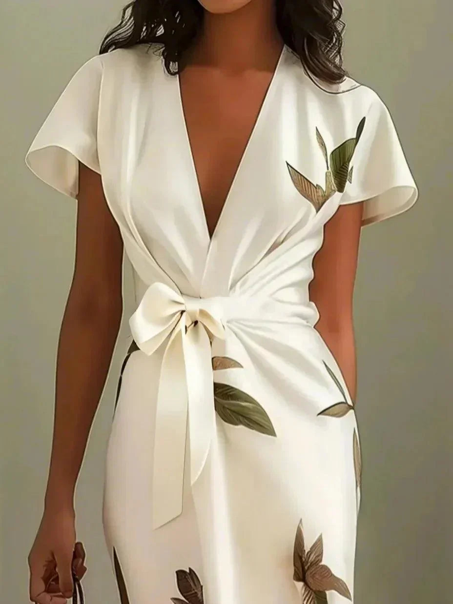 Evie - Elegant Floral Wrap Dress