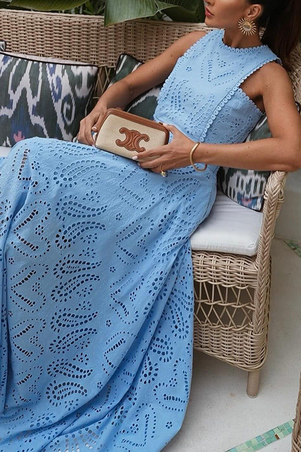Ensemble Larissa™ Haut Brodé & Jupe Maxi Taille Haute | Élégant Ensemble Deux Pièces