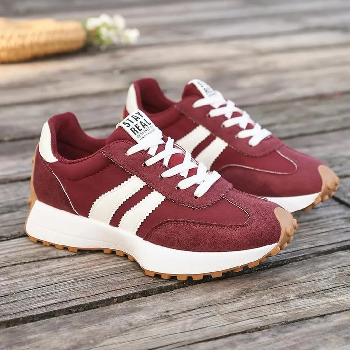 Lariesa - Sneakers with Lace Closure and Contrast Stripes