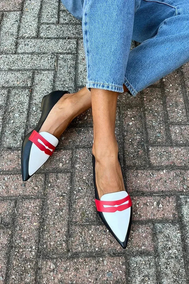 Lena™ | Pantoufles de confort pointues bicolores