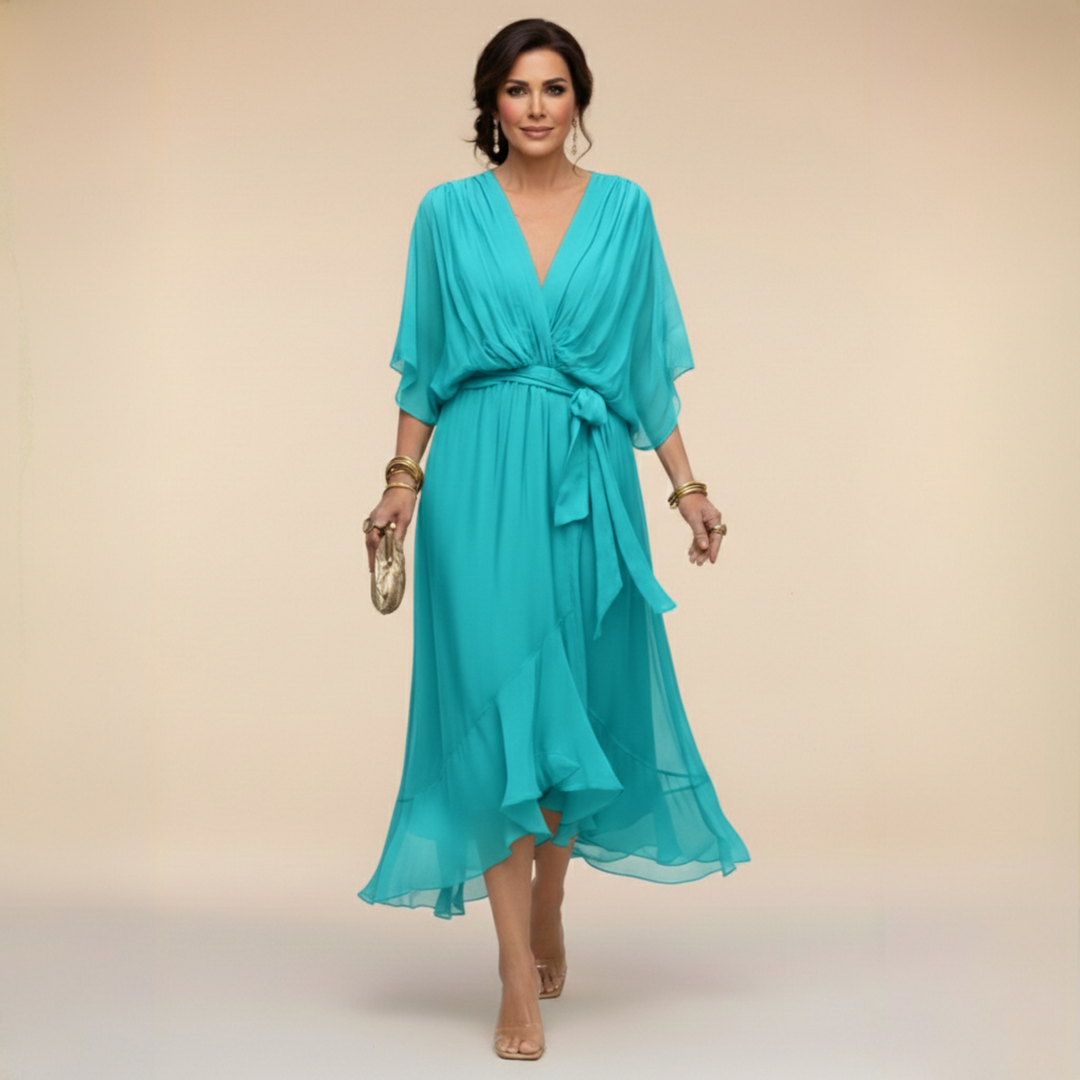 Jessica - Flowing V-Neck Elegant Dress
