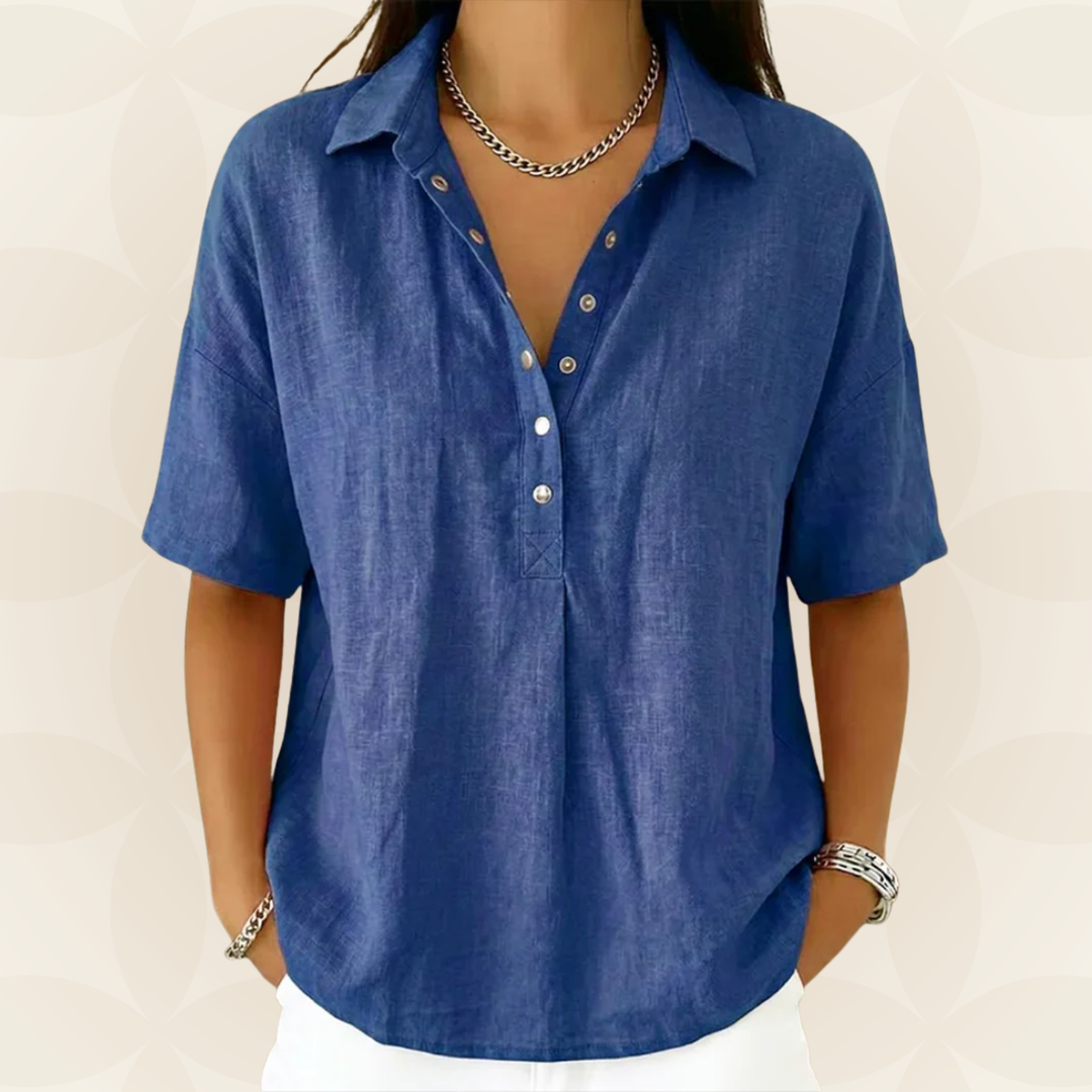 Sonja - Blouse with Collar and Button Detail