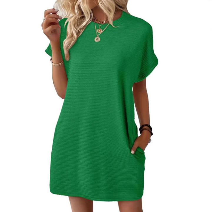 EVASHA™ – Robe d'été décontractée minimaliste à encolure ronde