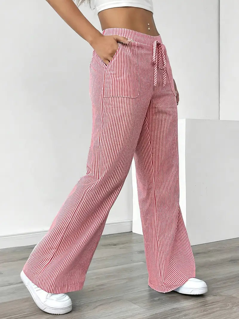 Elise™ Pantalon Rayé Décontracté