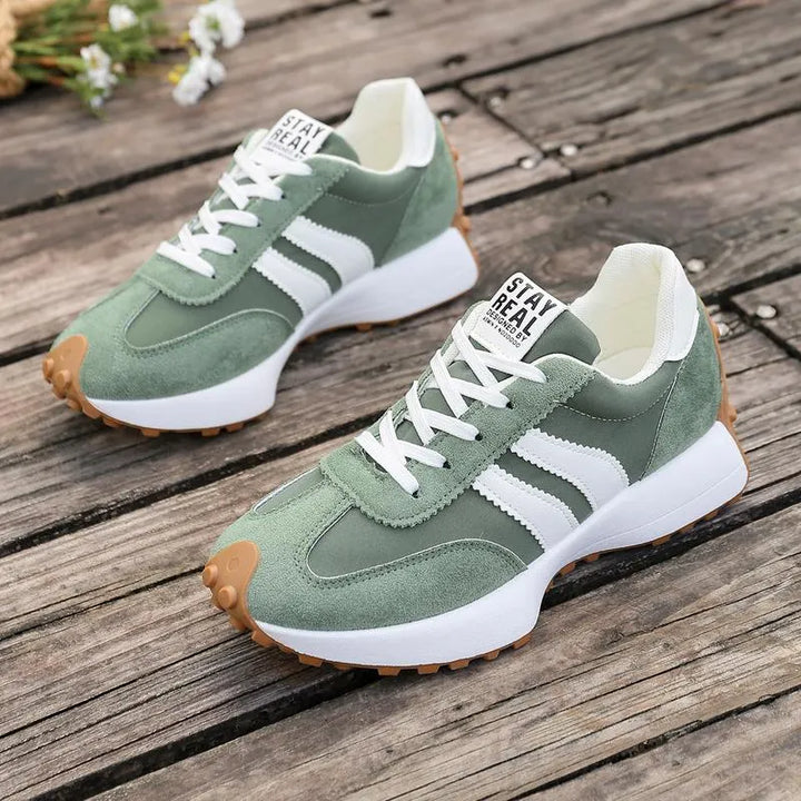 Lariesa - Sneakers with Lace Closure and Contrast Stripes