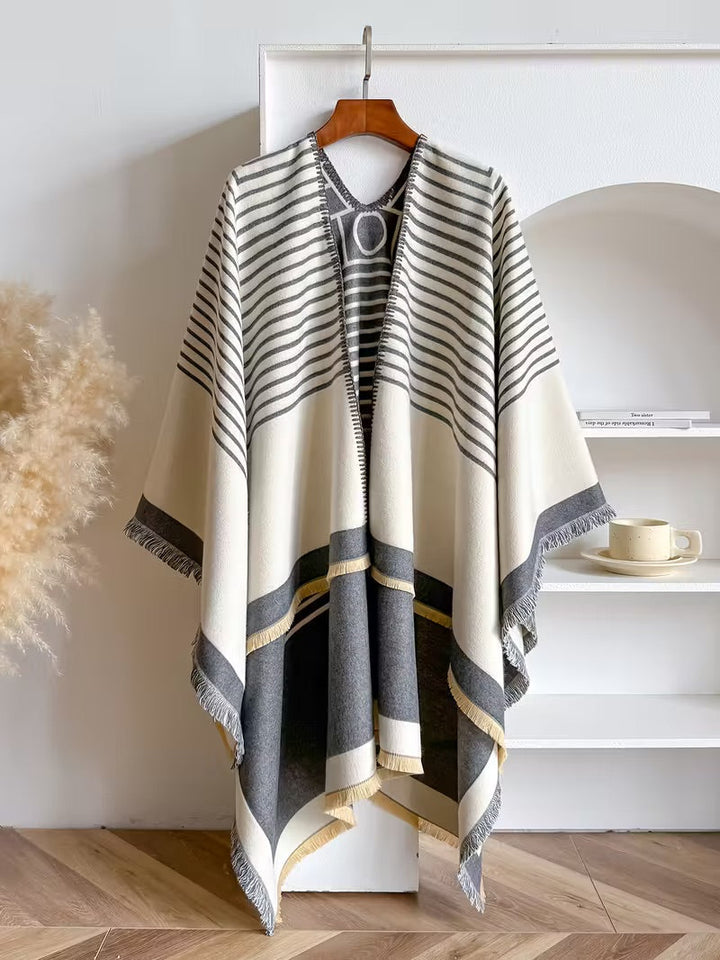Taisija™ | Écharpe Jacquard Réversible Rayée