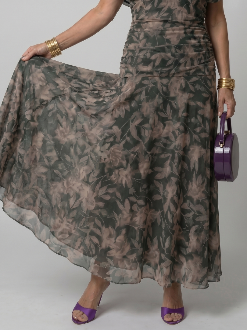 Calen | Flowing Off Shoulder Midi Dress