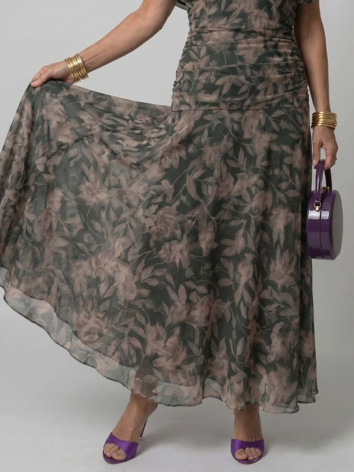 Calen | Flowing Off Shoulder Midi Dress