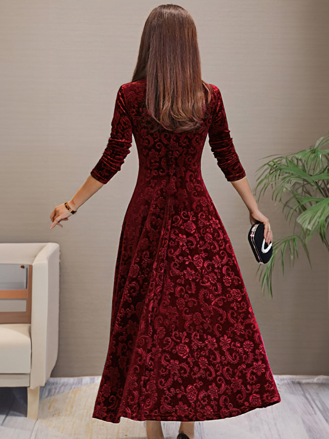 Nancy | Robe d'Élégance en Velours pour les Fêtes
