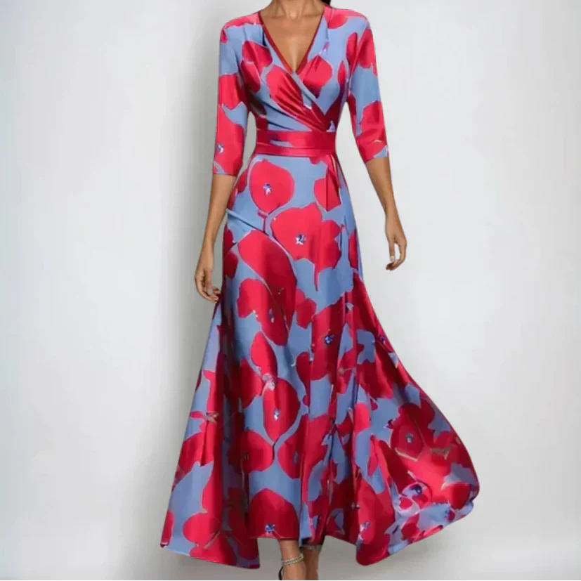 Emily | Robe Florale à Décolleté en V avec Ceinture