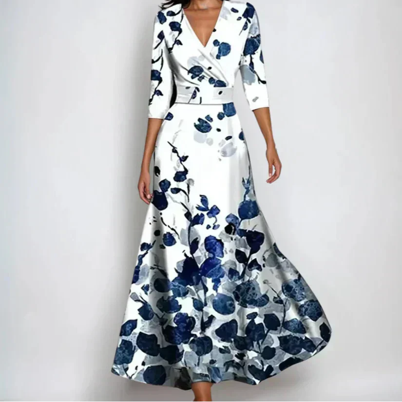 Emily | Robe Florale à Décolleté en V avec Ceinture