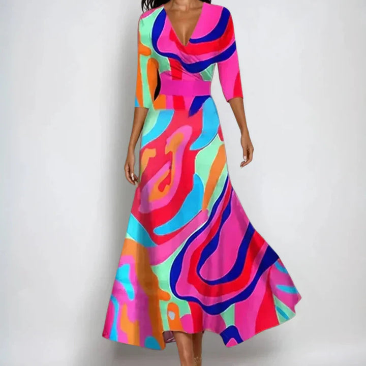 Emily | Robe Florale à Décolleté en V avec Ceinture