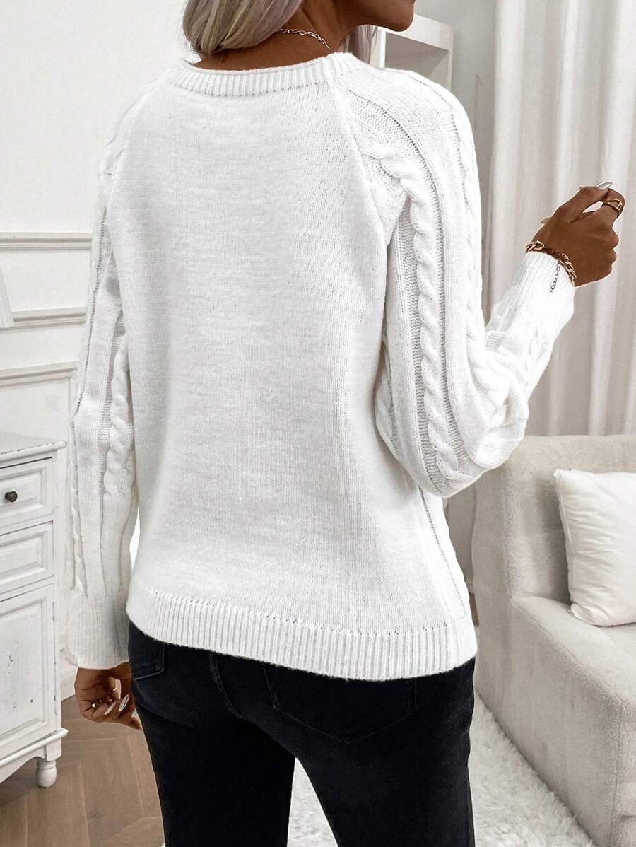 Amandine™ | Pull Torsadé Élégant à Boutons
