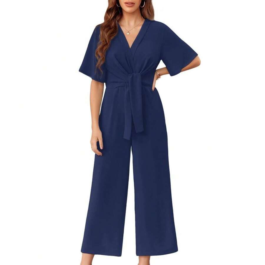 GABRIELLA™ – Combinaison d’Été Élégante à Nœud Taille Flatteur