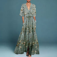 Hazel -  Elegant Floral Wrap Dress
