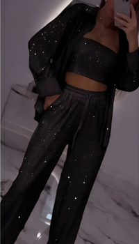 Fioralba | Sequin Lounge Set – Three Piece