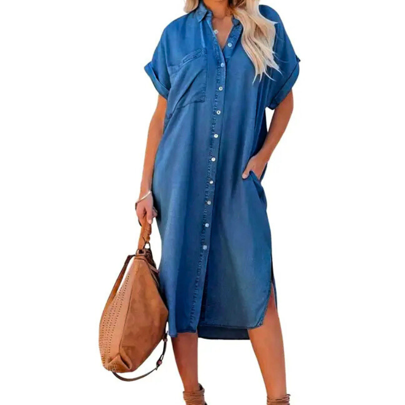 XYZA™ – Robe Midi Intemporelle à Coupe Ample et Flatteuse