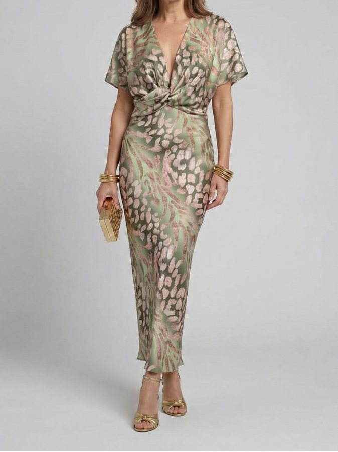 Coralie | Flattering Luxe Print Midi Dress