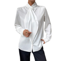 JANELA™ – Sophisticated Long Sleeve High Neck Blouse