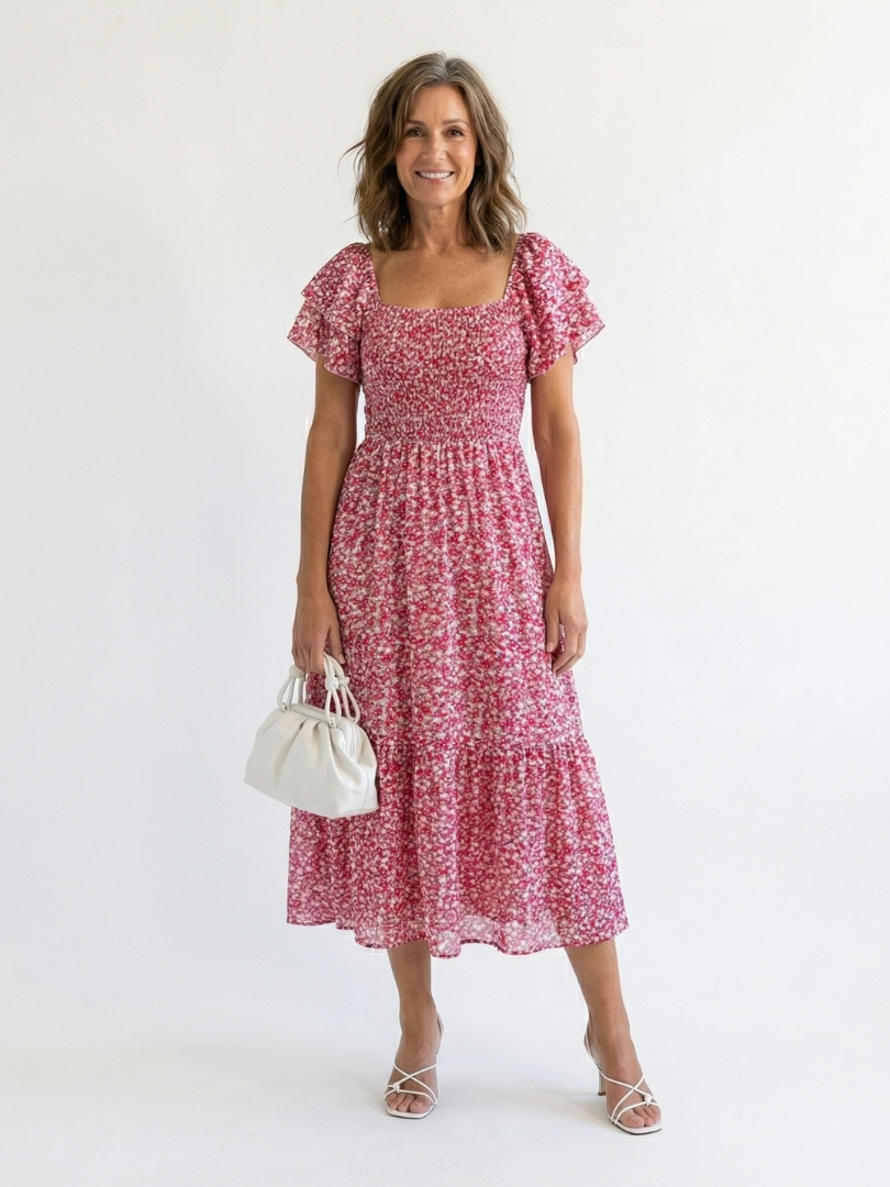Odette | Smocked Off-Shoulder Midi Dress