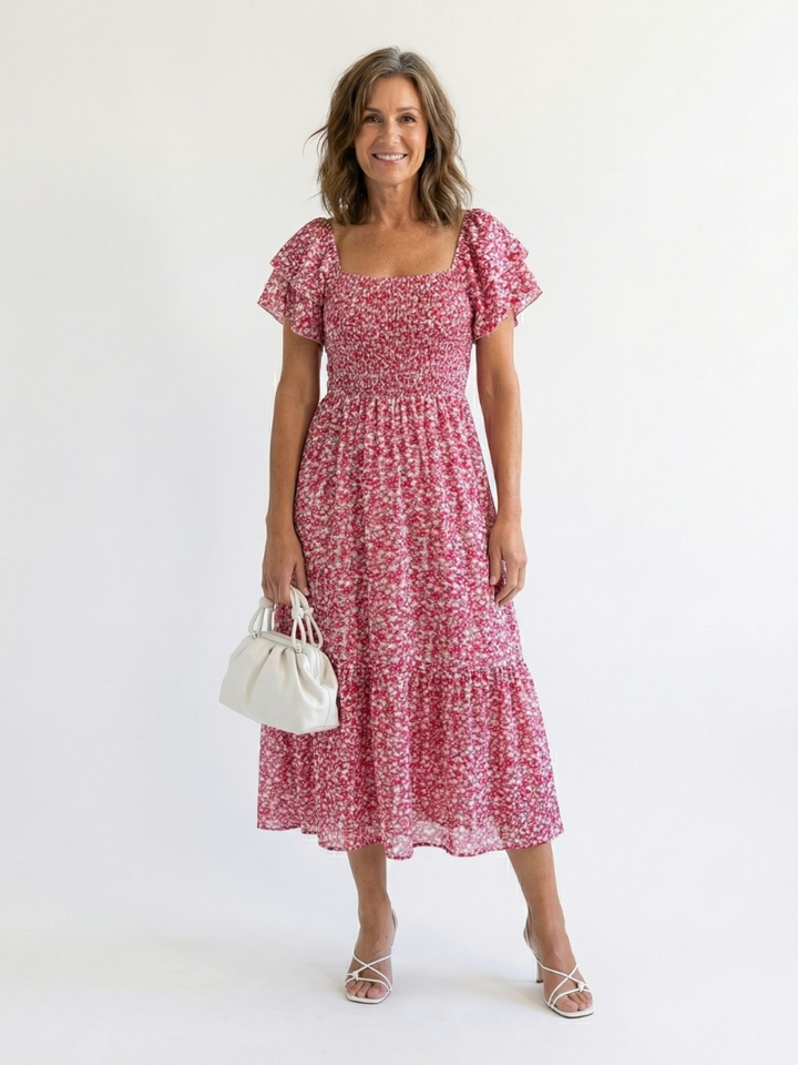 Odette | Smocked Off-Shoulder Midi Dress