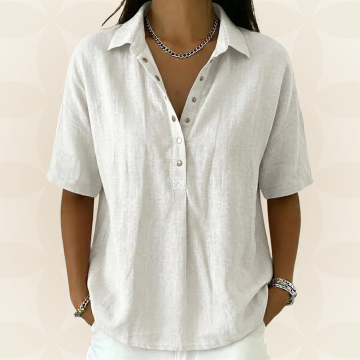 Sonja - Blouse with Collar and Button Detail