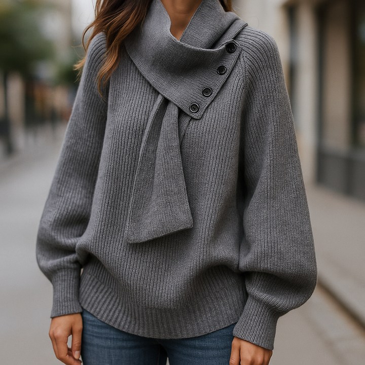Arielle™ | Pull Confort à Col Écharpe