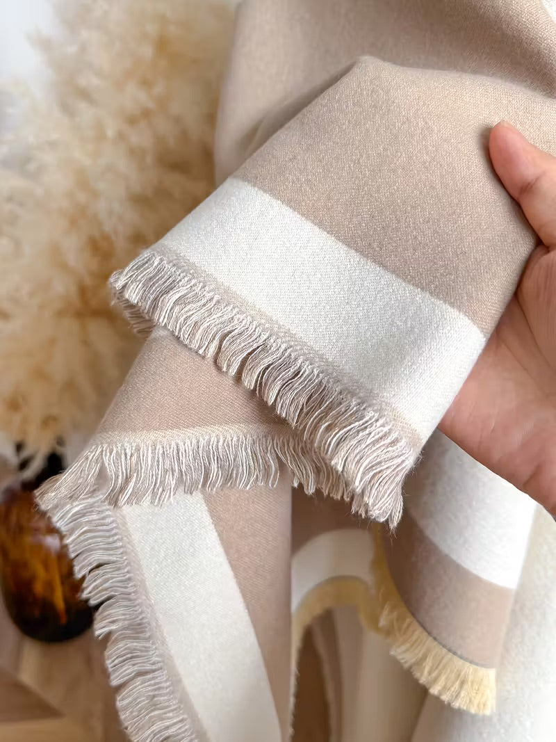 Taisija™ | Écharpe Jacquard Réversible Rayée