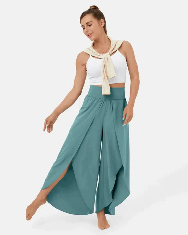 JELA - PANTALONS PALAZZO À JAMBES LARGES AVEC FENTE