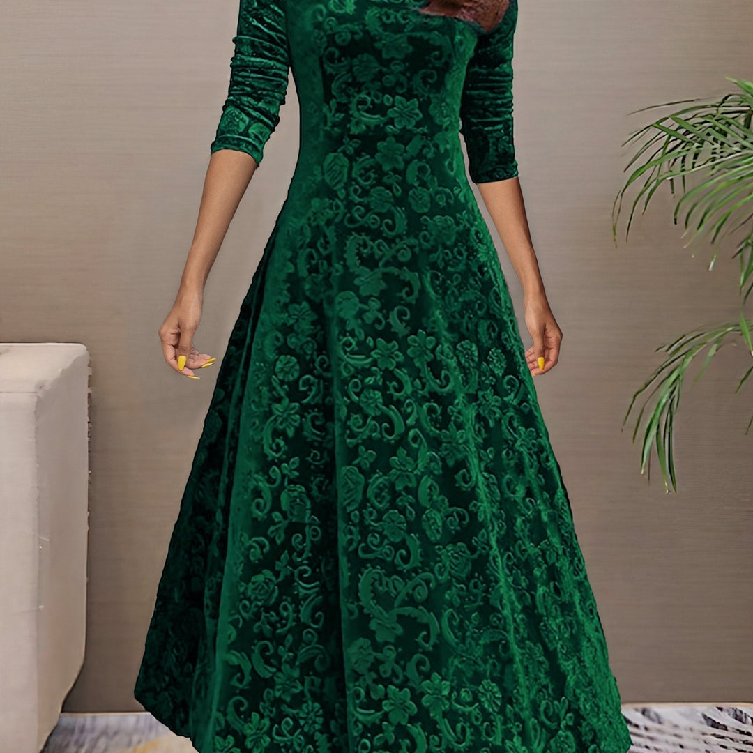Nancy | Robe d'Élégance en Velours pour les Fêtes