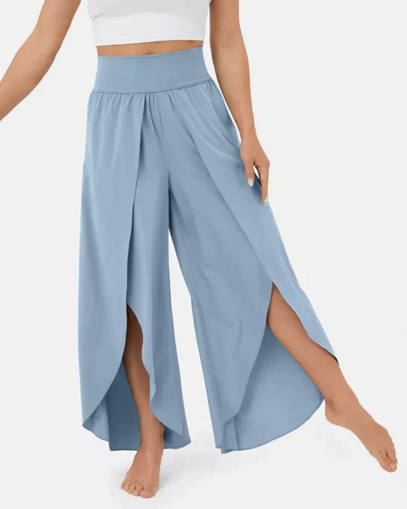 JELA - PANTALONS PALAZZO À JAMBES LARGES AVEC FENTE