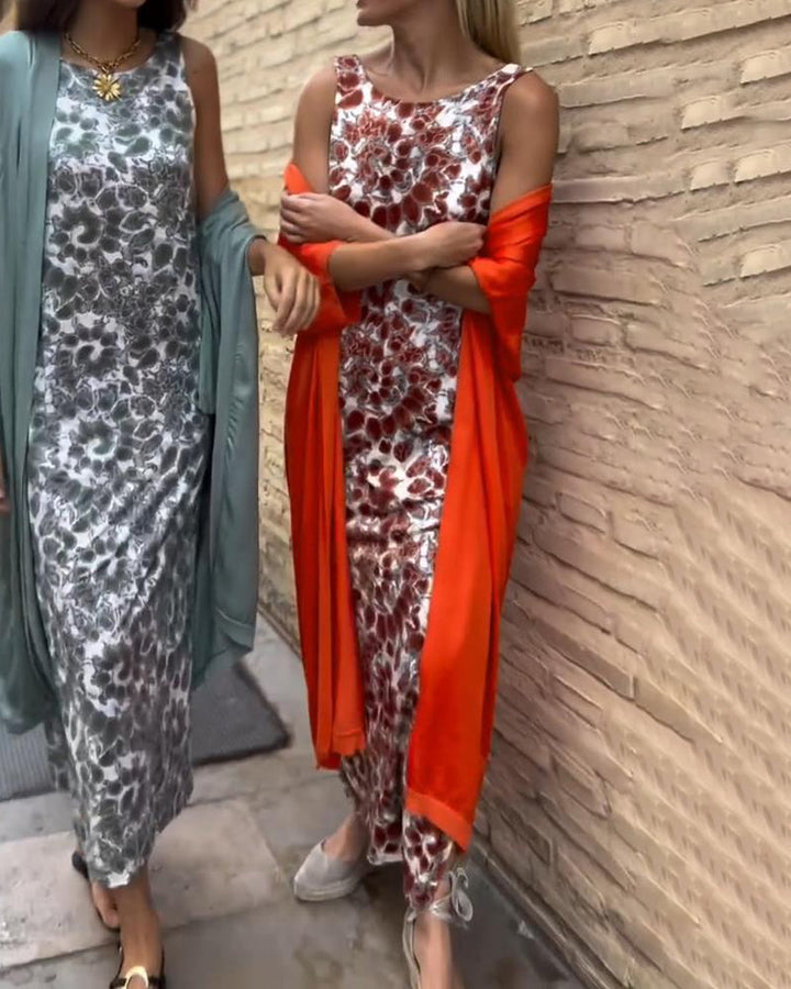 Veronica™ Ensemble Élégant en Deux Pièces | Robe Maxi Fluide et Veste Légère