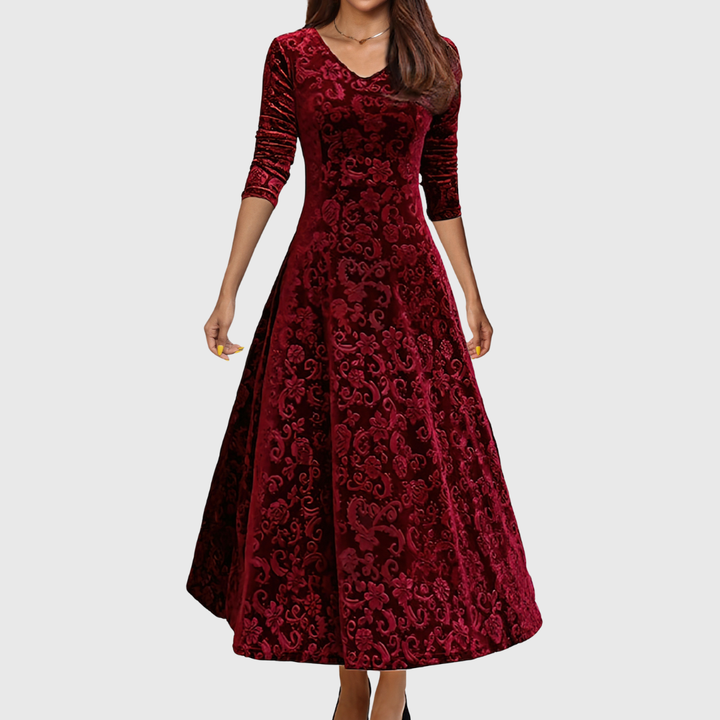 Nancy | Robe d'Élégance en Velours pour les Fêtes