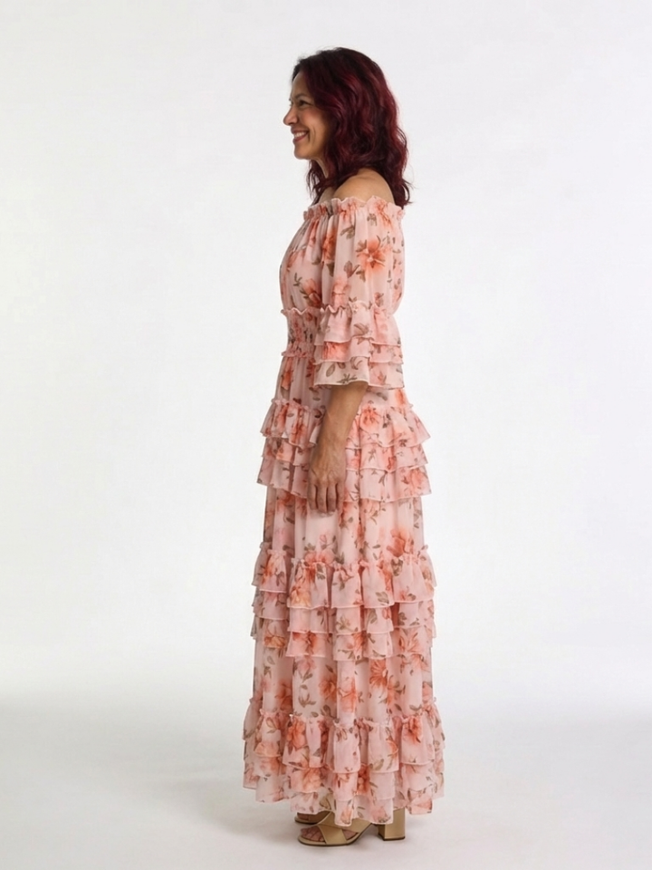 Rosalie | Floral Luxe Tummy Covering Maxi Dress