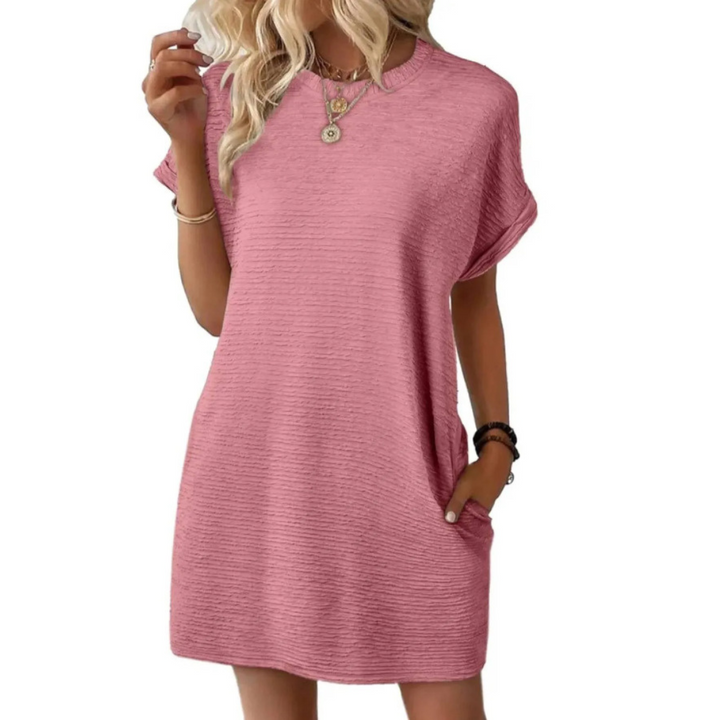 EVASHA™ – Robe d'été décontractée minimaliste à encolure ronde