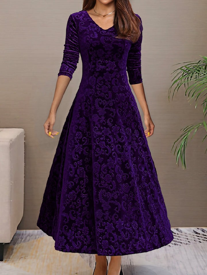 Nancy | Robe d'Élégance en Velours pour les Fêtes