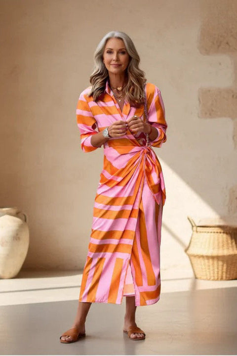 Cecilia™ Elegant Striped Dress