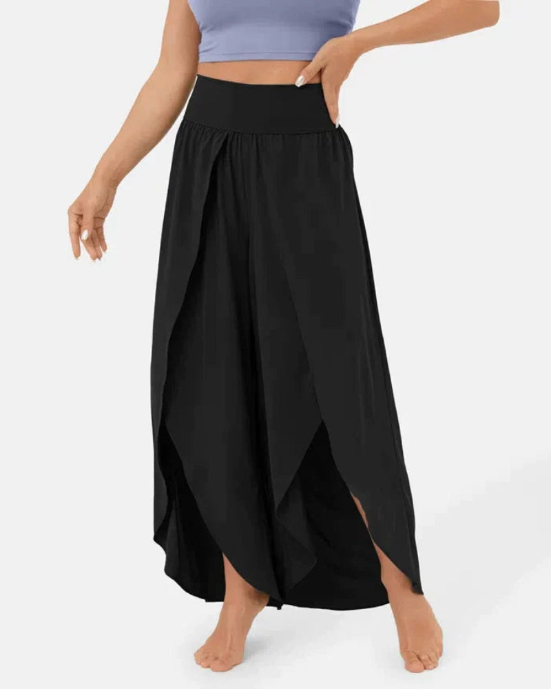 JELA - PANTALONS PALAZZO À JAMBES LARGES AVEC FENTE