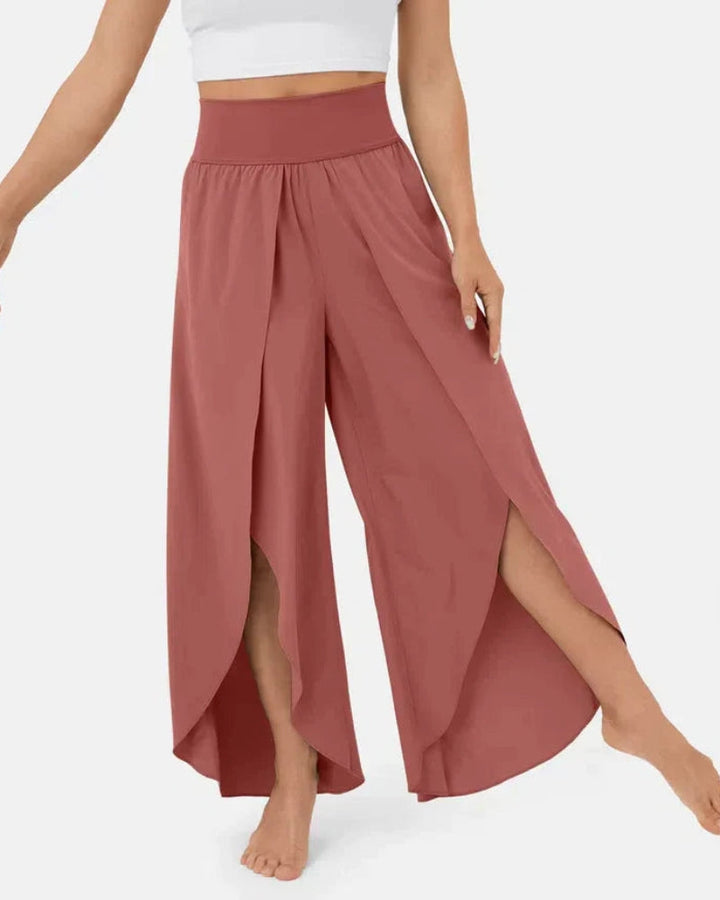 JELA - PANTALONS PALAZZO À JAMBES LARGES AVEC FENTE