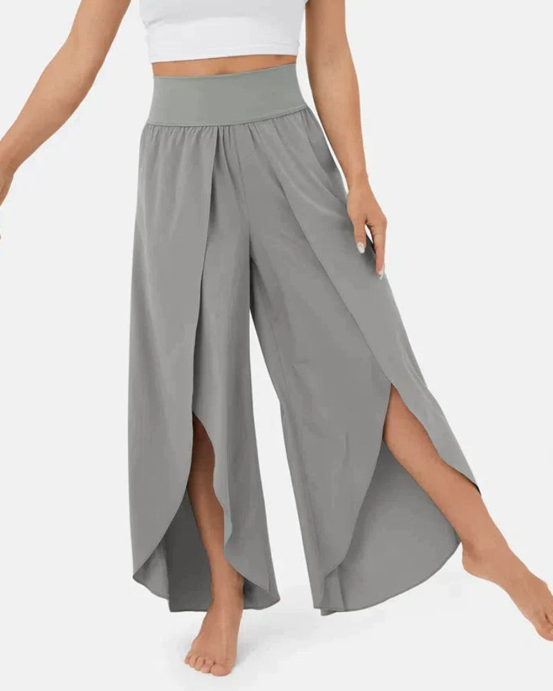 JELA - PANTALONS PALAZZO À JAMBES LARGES AVEC FENTE