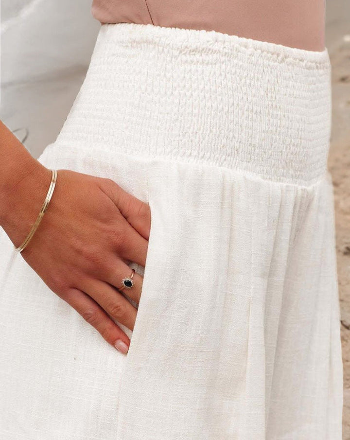 Ubud - Pantalons en coton taille haute