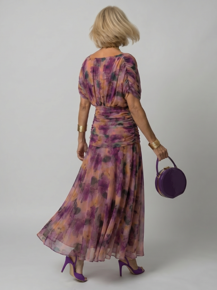 Calen | Flowing Off Shoulder Midi Dress