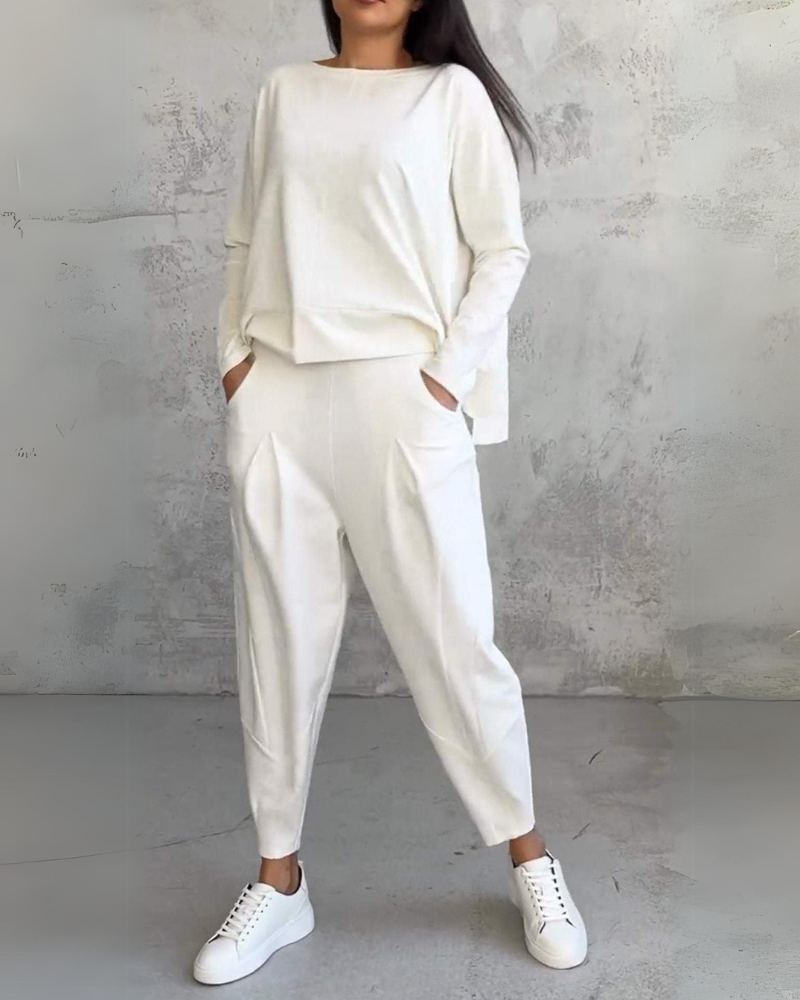 Ensemble de Salon Élégant Jackquelin™ | Haut et Pantalon Chic Assortis