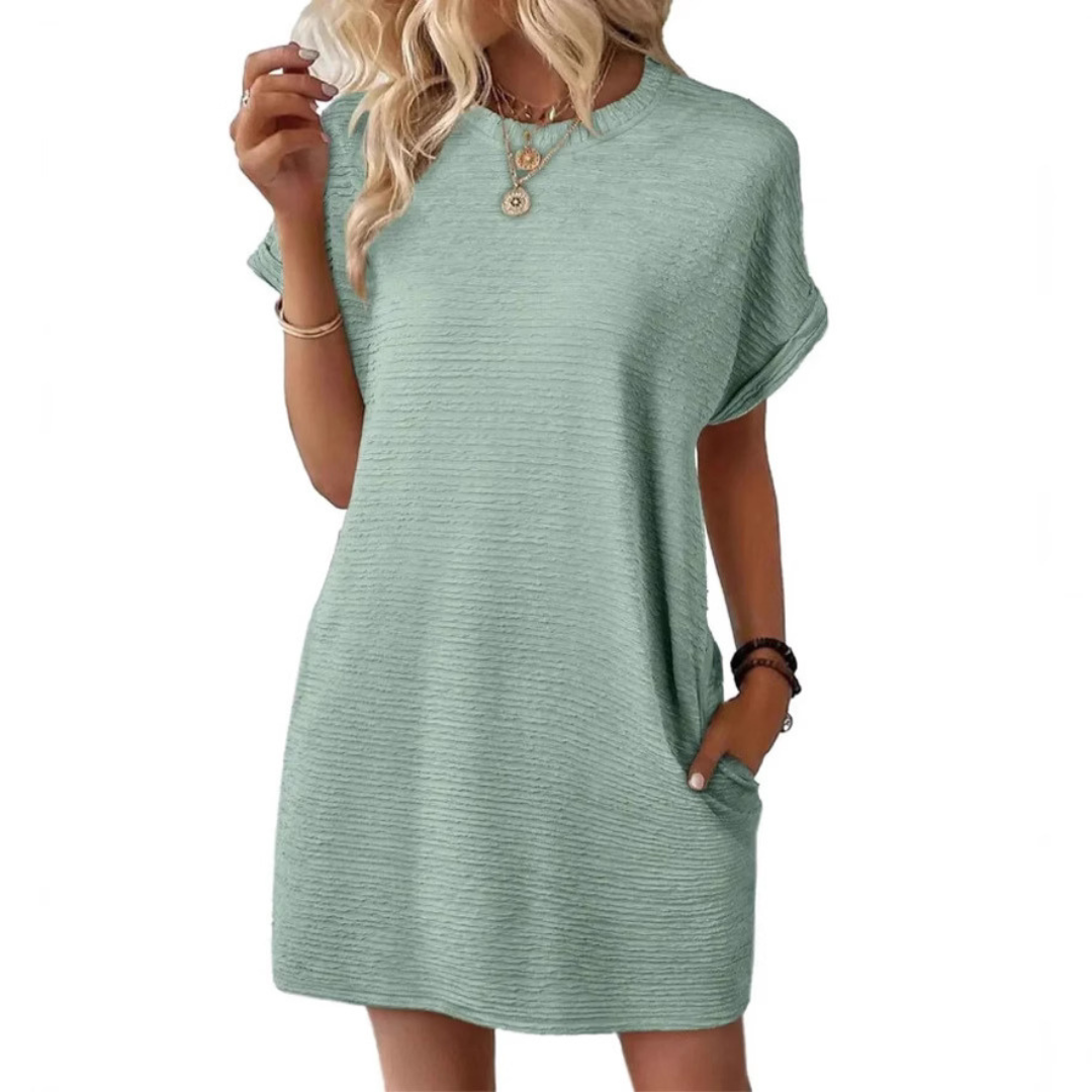 EVASHA™ – Robe d'été décontractée minimaliste à encolure ronde