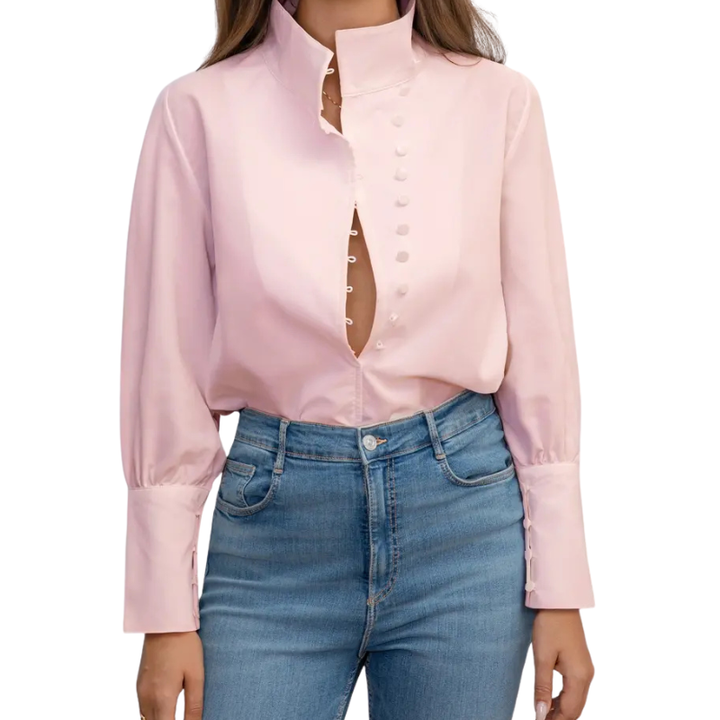 ROXIE™ - Elegant Long Sleeve Stand Collar Shirt