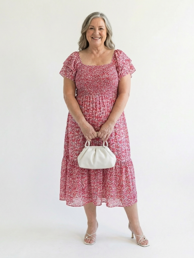 Odette | Smocked Off-Shoulder Midi Dress