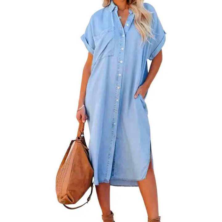 XYZA™ – Robe Midi Intemporelle à Coupe Ample et Flatteuse