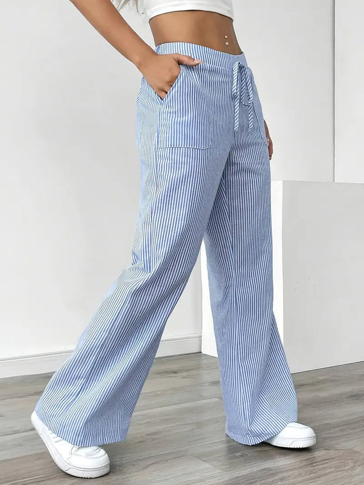 Elise™ Pantalon Rayé Décontracté