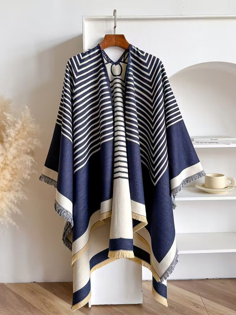 Taisija™ | Écharpe Jacquard Réversible Rayée